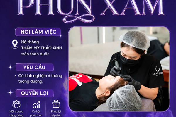 Tuyển dụng Kỹ Thuật Viên Phun Xăm